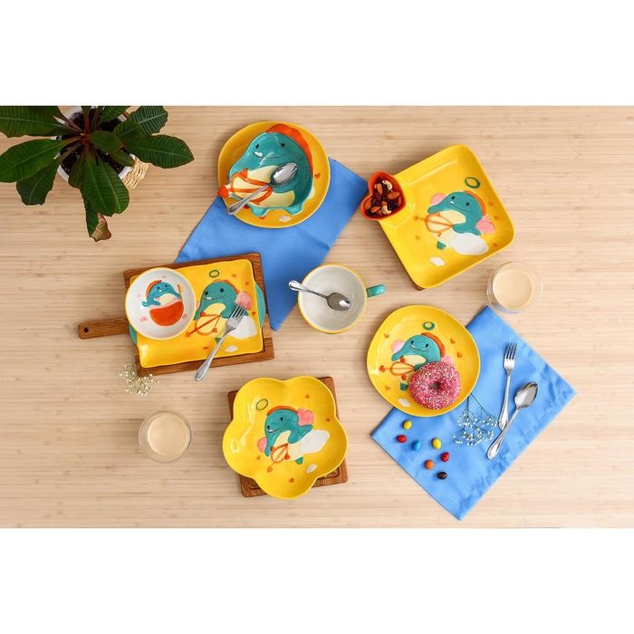 Тарелка керамическая &laquo;Купидон Дино&raquo;, d=20,5 см, цвет жёлтый