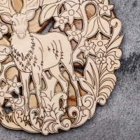 Подставка под горячее "Олень", D = 15 см, можжевельник Подставка под горячее "Олень", D = 15 см, можжевельник