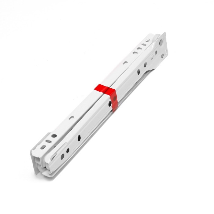 Роликовые направляющие ТУНДРА, L=250 мм, толщина 0,8 мм, белые, 2 шт. Роликовые направляющие ТУНДРА, L=250 мм, толщина 0,8 мм, белые, 2 шт.