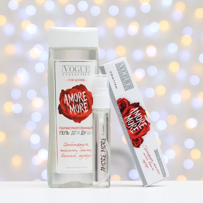 Подарочный набор косметики женский Amore More, гель для душа 250 мл, парфюмерная вода 30 мл Подарочный набор косметики женский Amore More, гель для душа 250 мл, парфюмерная вода 30 мл
