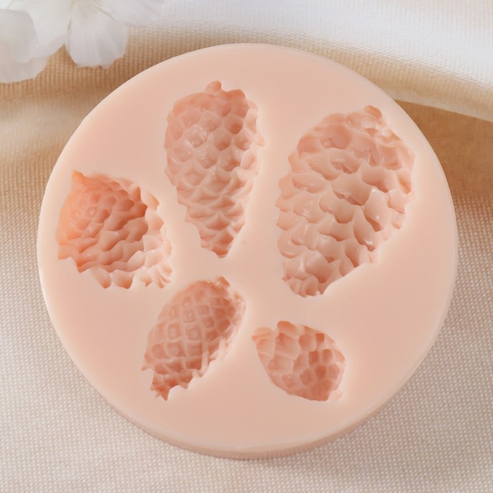 Молд силикон "Шишки" 4,8х3,1х1   4,2х2,4х1   3,5х2,6х1   3х1,8х1  2,2х1,5х1 см