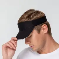 Козырек Active, черный с белым кантом