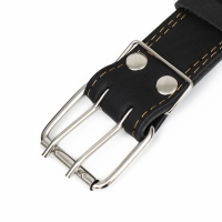 Ошейник кожаный двухслойный, 85 х 4.5 см, ОШ 50-70 см, чёрный Ошейник кожаный двухслойный, 85 х 4.5 см, ОШ 50-70 см, чёрный