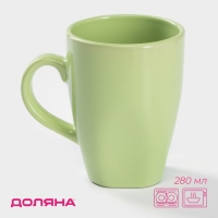 Кружка керамическая Доляна «Пастель», 280 мл, цвет зелёный Кружка керамическая Доляна «Пастель», 280 мл, цвет зелёный