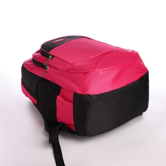 Рюкзак школьный из текстиля на молнии, 4 кармана, цвет розовый Рюкзак школьный из текстиля на молнии, 4 кармана, цвет розовый