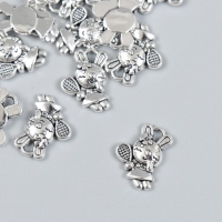 Декор для творчества металл "Зайка с ракеткой" набор 15 шт серебро 1,1х1,5 см Декор для творчества металл "Зайка с ракеткой" набор 15 шт серебро 1,1х1,5 см