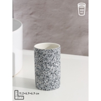 Набор аксессуаров для ванной комнаты Доляна &laquo;Гранит&raquo;, 3 предмета (дозатор 350 мл, мыльница, стакан), цвет серый