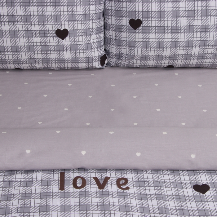 Постельное бельё LoveLife 1,5сп "Клетка", 143*215см,150*225см,50*70см-2шт,100%хлопок, сатин, 125г/м&sup2;