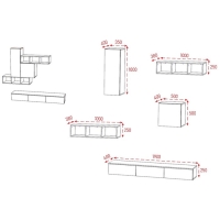 Гостиная подвесная Лойс, Дуб крафт золотой/Белый Гостиная подвесная Лойс, Дуб крафт золотой/Белый