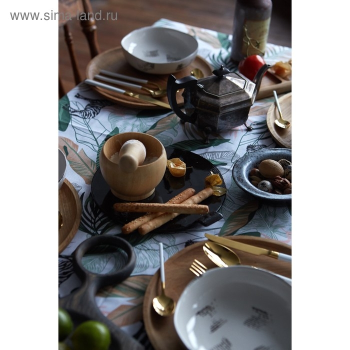 Скатерть "Доляна" Modern kitchen 220х144 см, 100% хлопок, 164 г/м2