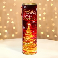 Новый год. Подарочная коробка, тубус &laquo;Красно-Золотая&raquo; 99х340мм .