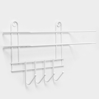 Полка для ванной прямая, 4 крючка, 33×12,5×4,5 см, цвет белый Полка для ванной прямая, 4 крючка, 33×12,5×4,5 см, цвет белый