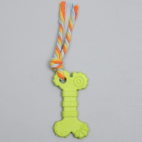 Игрушка жевательная с канатом "Кость с хвостом", зелёная Игрушка жевательная с канатом "Кость с хвостом", зелёная