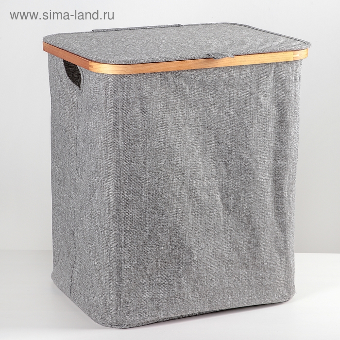 Корзина универсальная с крышкой «Минимал», 45×35×49,5 см, цвет серый Корзина универсальная с крышкой «Минимал», 45×35×49,5 см, цвет серый