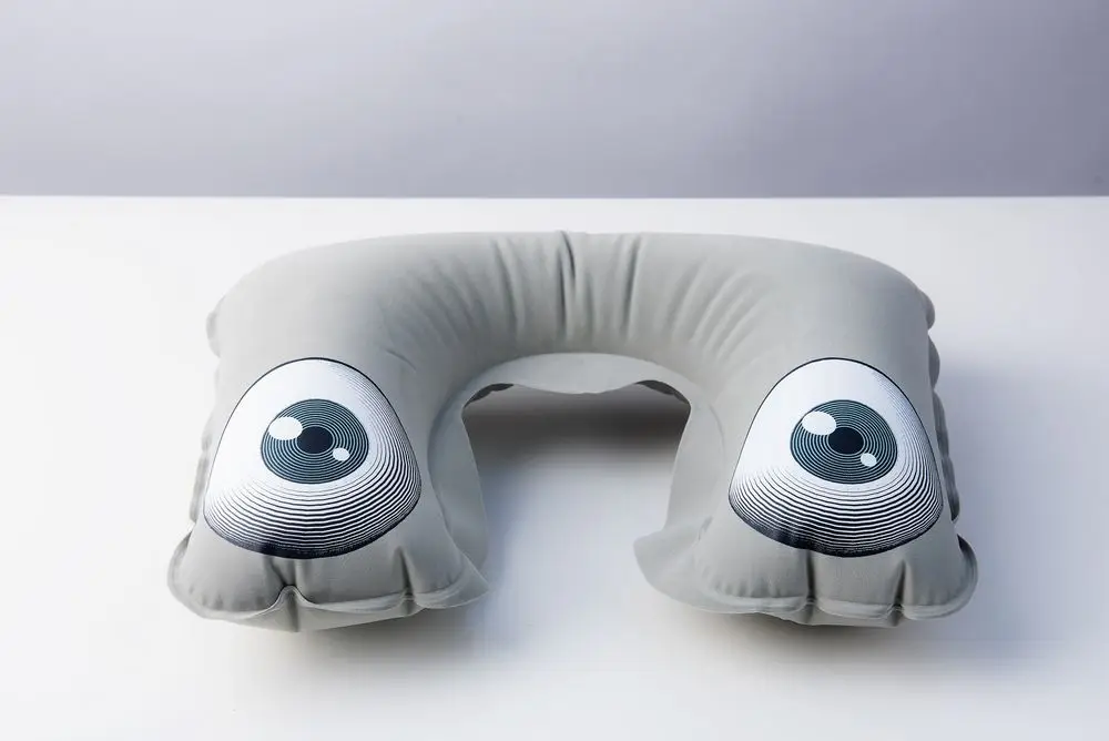 Надувная подушка под шею в чехле Sleep, серая Надувная подушка под шею в чехле Sleep, серая