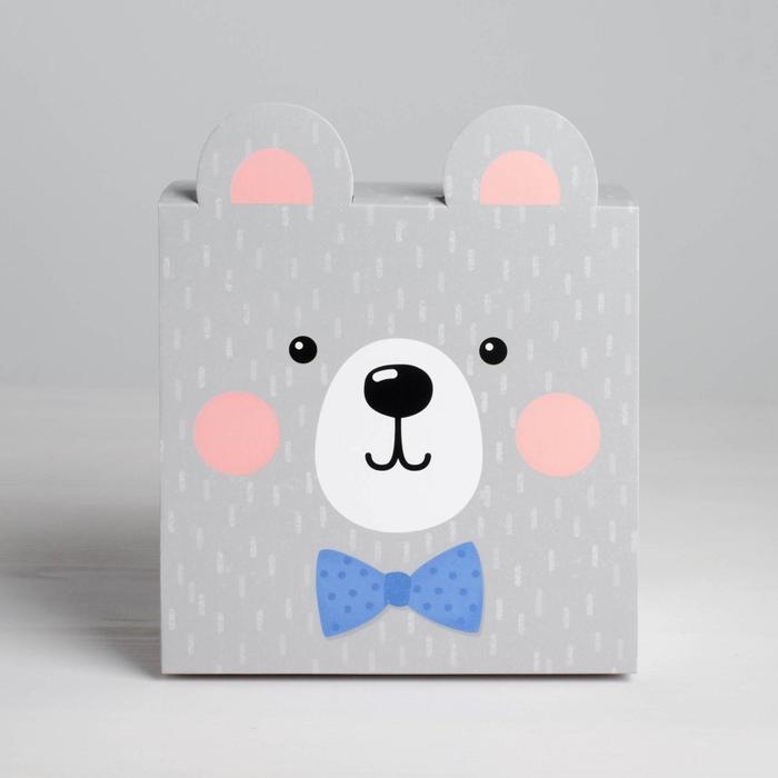 Коробка подарочная складная, упаковка, &laquo;Медвежонок&raquo;, 15 х 15 х 8 см