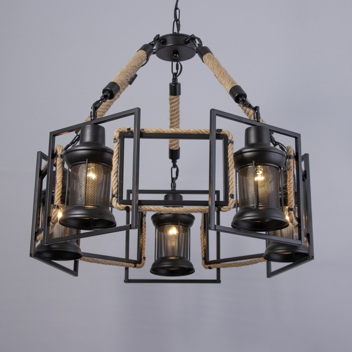 Люстра "Мейлед" 5хЕ27 черный 65х65х28 см
