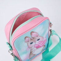 Сумка на ремешке детская для девочки &laquo;Зайка с сердечком&raquo;, 15&times;5&times;21