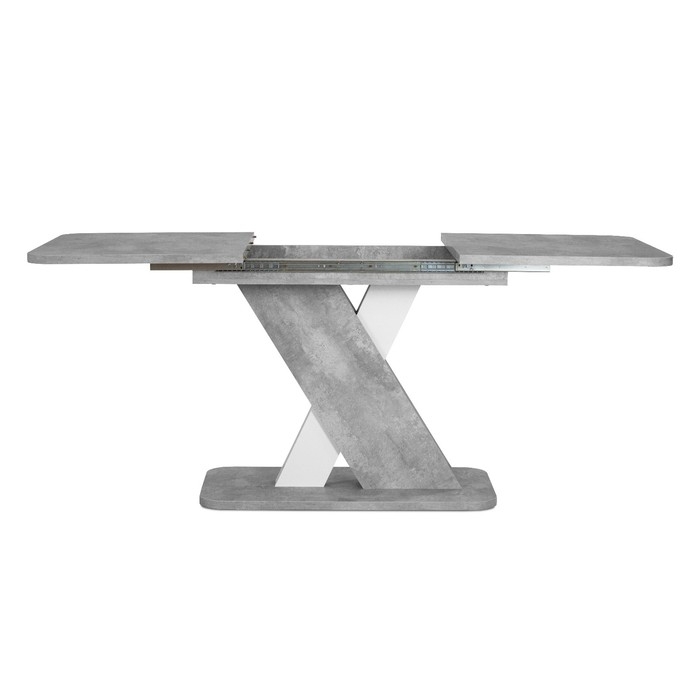 Стол кухонный раскладной Аврора, 1200(1600)х750х755, Цемент светлый/Белый