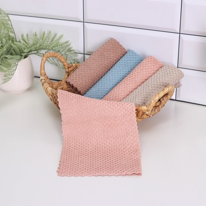 Набор салфеток из микрофибры Доляна &laquo;Бантик&raquo;, 30&times;30 см, 5 шт