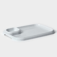 Блюдо для шашлыка с соусницей 30,3&times;21&times;2,5 см, цвет мрамор