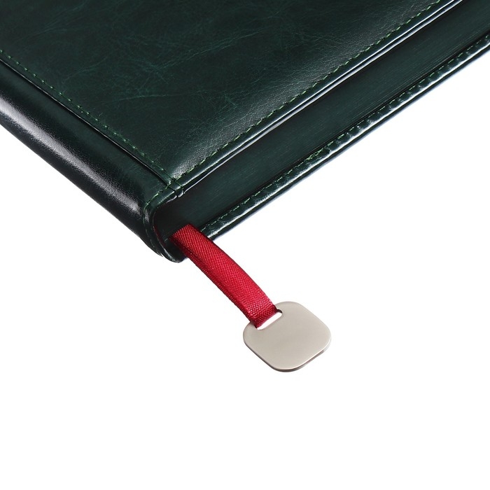 Ежедневник недатированный А5, 160 листов POLO NEW, твёрдая обложка, искусственная кожа, зелёный