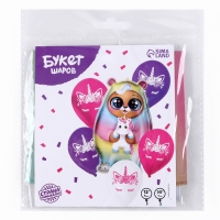 Набор воздушных шаров &laquo;Мишка-единорог и глазки единорога&raquo;, латекс, фольга, 6 шт.