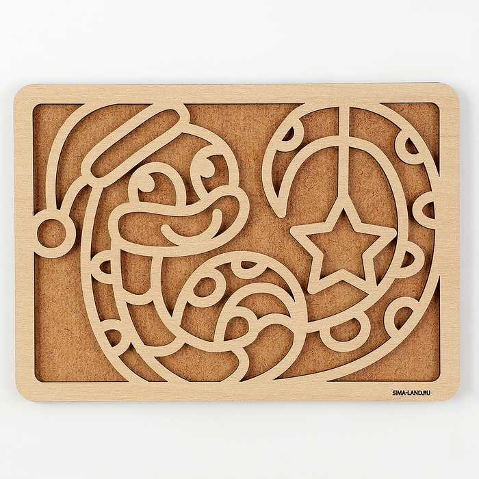 Аппликация пластилином на новый год &laquo;Змея в шапочке&raquo;, новогодний набор для творчества, символ года 2025