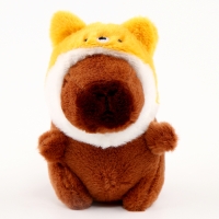 Мягкая игрушка «Капибара», в шапочке котика, 13 см Мягкая игрушка «Капибара», в шапочке котика, 13 см