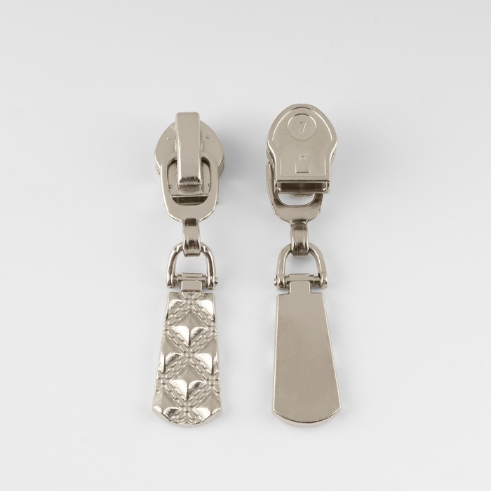 Бегунок автоматический для молнии &laquo;Спираль&raquo;, №7, 10 шт, цвет никель