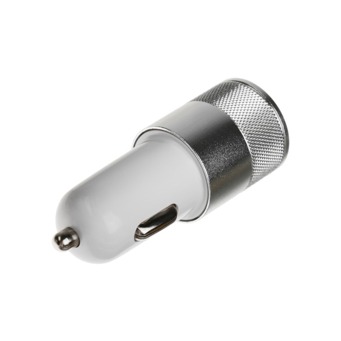 Комплект для зарядки 3 в 1 Luazon UC-30, АЗУ 2.1/1А, Type-C 1A, 1 м, СЗУ 1A, серебристый