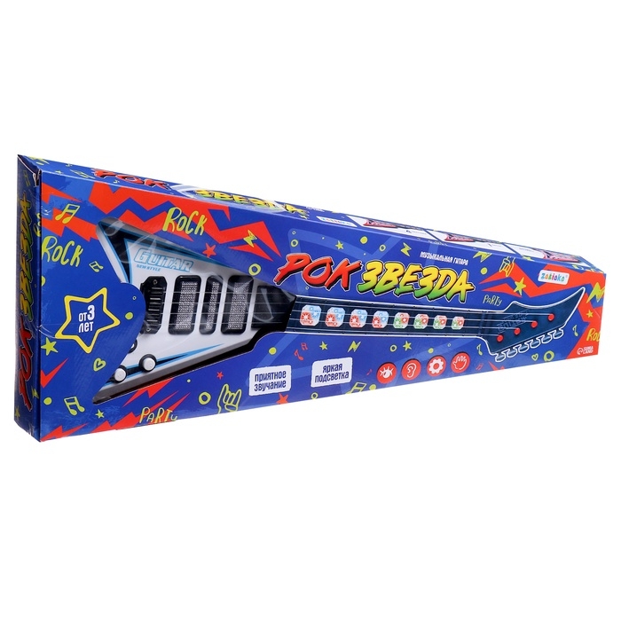 Музыкальная гитара «Рок-звезда», звук, свет Музыкальная гитара «Рок-звезда», звук, свет
