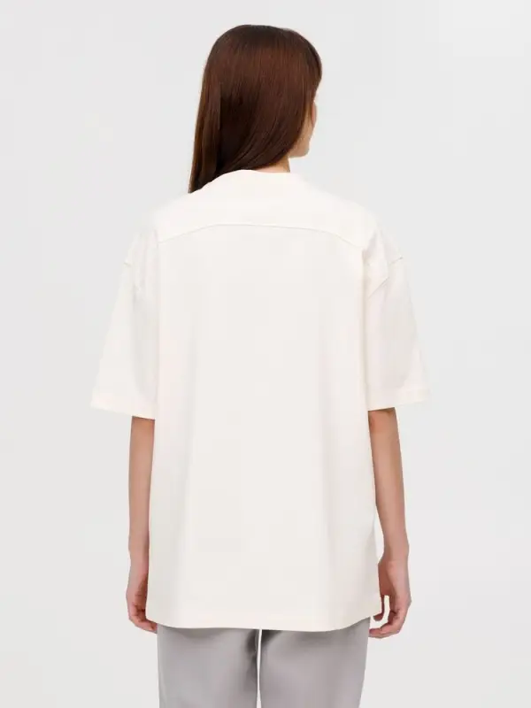 Футболка оверсайз унисекс Sideline, молочно-белая, размер XS/S