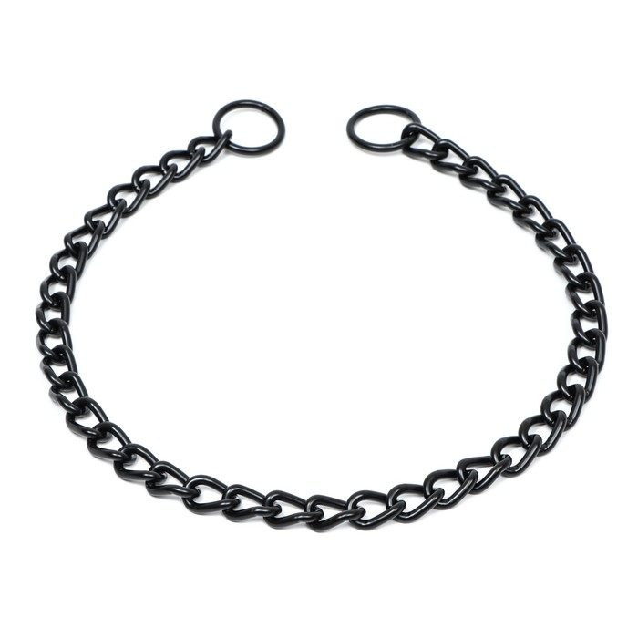 Ошейник - удавка металлический однорядный, 65 см, толщина проволоки 3,5 мм, черный Ошейник - удавка металлический однорядный, 65 см, толщина проволоки 3,5 мм, черный