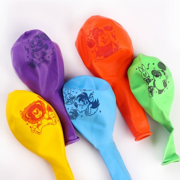 Шар воздушный "Праздник", 12 дюйм, латексный, 5 штук, Союзмультфильм