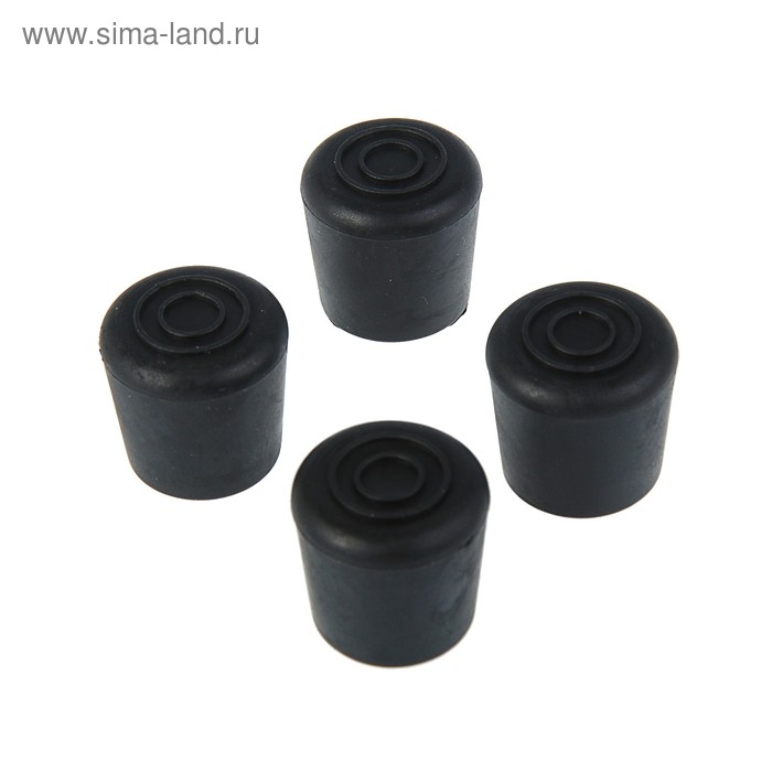Накладка мебельная круглая ТУНДРА, d=20 мм, 4 шт., черная