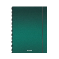 Тетрадь А4 на спирали, 80 листов в клетку, ErichKrause Ice Metallic, пластиковая обложка, на резинке, блок офсет 100% белизна, МИКС