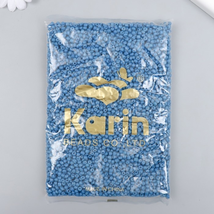 Бисер стекло 6/0 Бисер стекло 6/0 "Глубокий голубой" яркий 450 гр