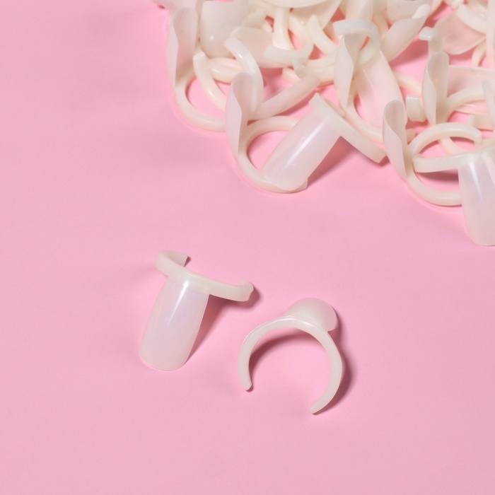 Палитра для лаков на баночку &laquo;Ноготки&raquo;, d - 2 см, 50 шт, форма мягкий квадрат, цвет слоновая кость