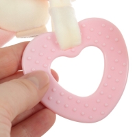 Растяжка - спираль с игрушками дуга на коляску / кроватку для малышей &laquo;Милая Зайка&raquo;, с пищалкой, прорез., Крошка Я