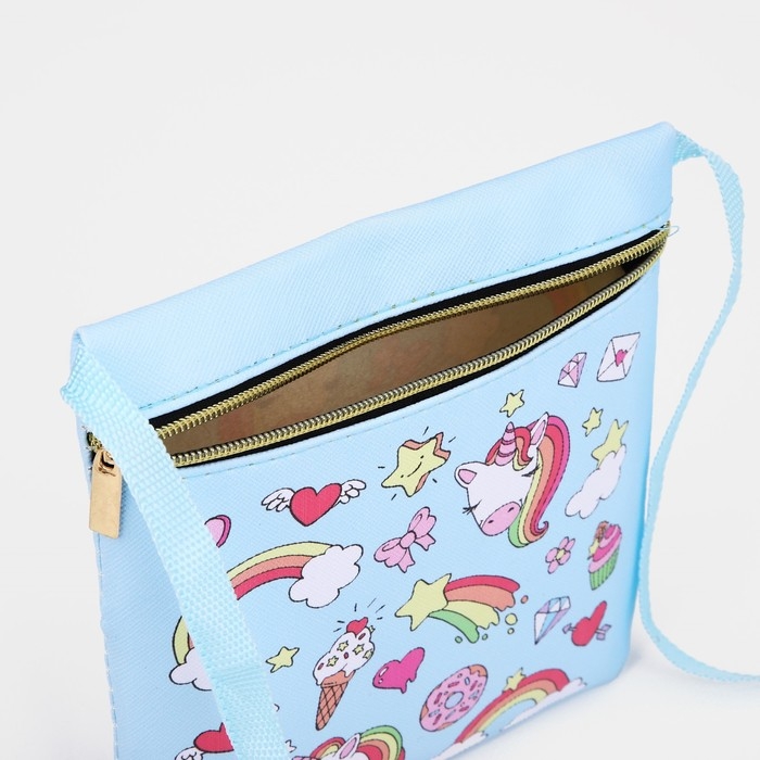 Сумка детская для девочки на молнии, цвет голубой Сумка детская для девочки на молнии, цвет голубой