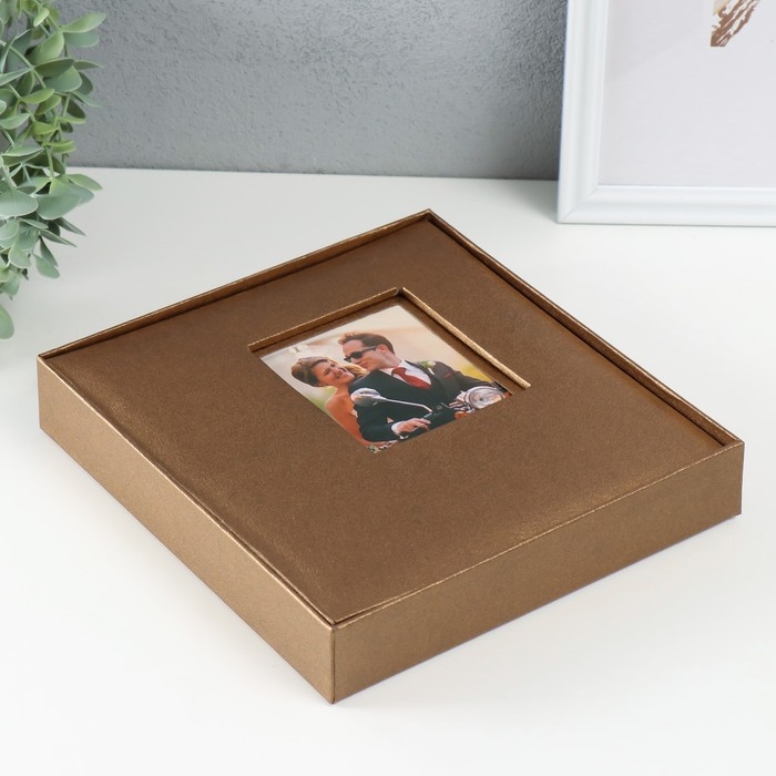 Фотоальбом на 200 фото 10х15 см "Жжённый сахар" кожзам 4х22х22,7 см