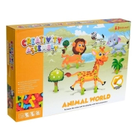 Конструктор винтовая мозаика &laquo;Животные сафари&raquo;, 4 карточки, 3 инструмента