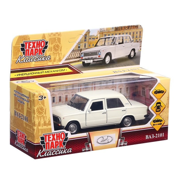 Машина металл Машина металл "ВАЗ-2101" 12 см, инерц, белый 2101-12-WH (72)