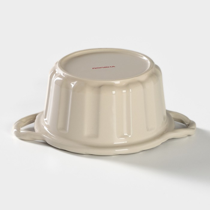 Горшок из жаропрочной керамики для запекания Доляна &laquo;Массимо&raquo;, 20&times;15&times;7,5&times;11,5 см, цвет бежевый