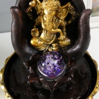 Фонтан настольный от сети, подсветка "Золотой Ганеша в ладонях" 21х21х28 см Фонтан настольный от сети, подсветка "Золотой Ганеша в ладонях" 21х21х28 см