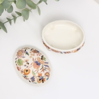 Шкатулка керамика на ножках "Оранжевые сказочные цветы" 6,1х7,7х4,8 см Шкатулка керамика на ножках "Оранжевые сказочные цветы" 6,1х7,7х4,8 см