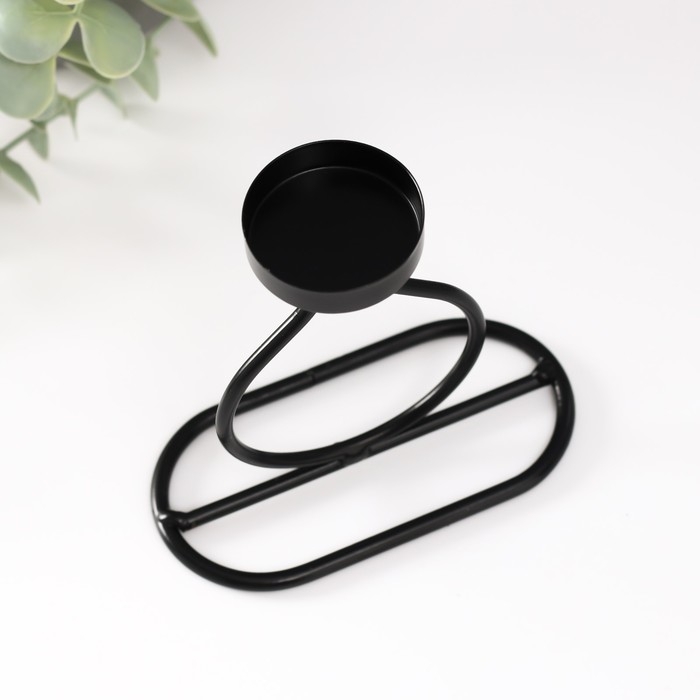 Подсвечник металл на 1 свечу Подсвечник металл на 1 свечу "Бутылочка" d=4 см чёрный 11х6х11,5 см