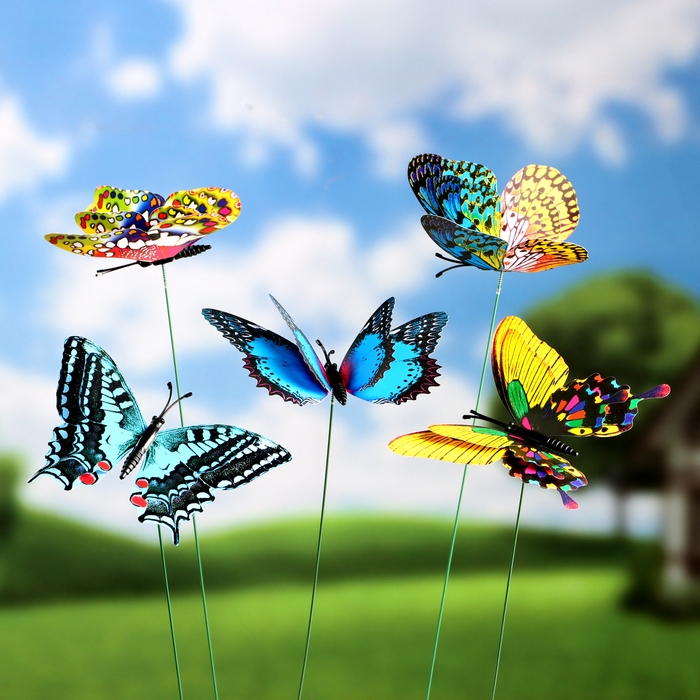 Штекер Штекер "Бабочка Верди" 20х14см/45см, набор 5шт, МИКС