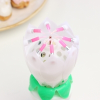 Свеча для торта музыкальная "Тюльпан", крутящаяся, белая, 14,5×6 см Свеча для торта музыкальная "Тюльпан", крутящаяся, белая, 14,5×6 см